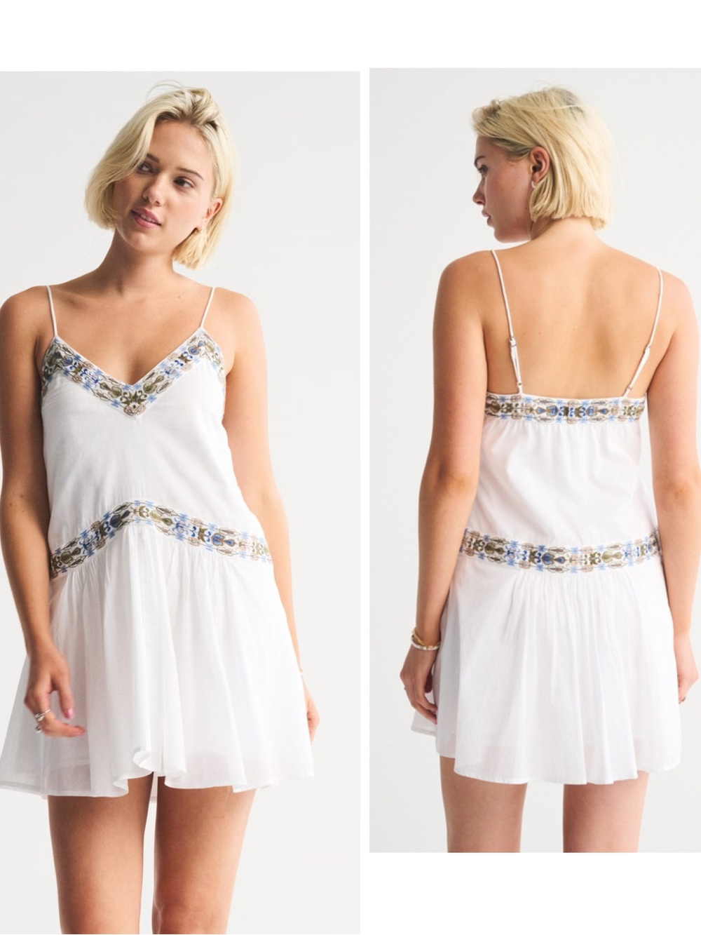 Abercrombie & Fitch V-Neck Flowy Mini Skort Dress Size Small Tall Boho Vacation